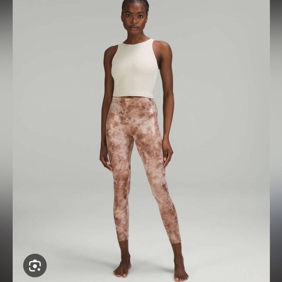 NEW Lululemon Align High-Rise 25” Diamond Dye Metallic Shine Pink Gold Leggings - Picture 3 of 11